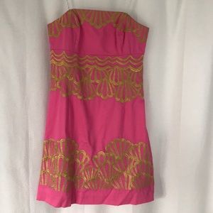 Lilly Pulitzer Pink Strapless Dress